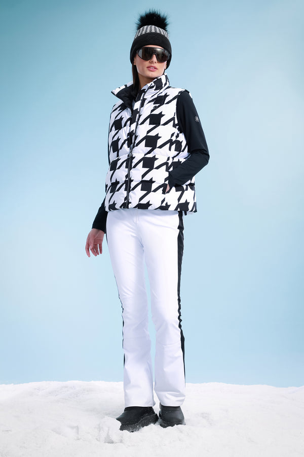 Poivre Blanc Women's Down Check Gilet/Vest In Check Print 1205 – Poivre Blanc - UK