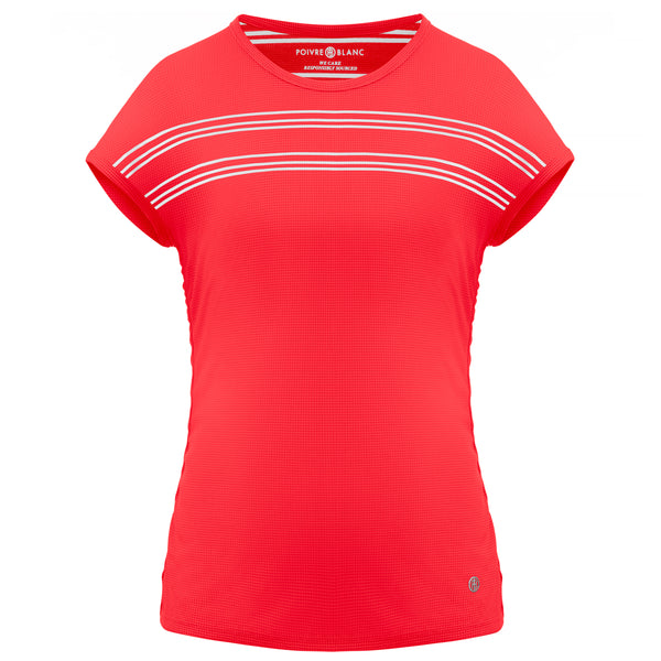 poivre blanc Women's Eco-Active Light capped sleeve T-shirt 2101 in Techno Red / Wh – Poivre Blanc - UK