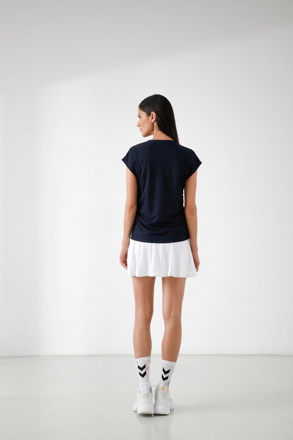 Poivre Blanc Women's Eco-Active Light Capped Sleeve T-shirt 2101 In Oxford Blue – Poivre Blanc - UK