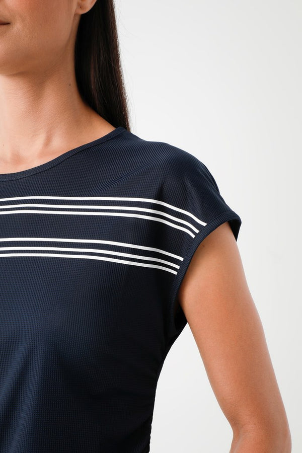 Poivre Blanc Women's Eco-Active Light Capped Sleeve T-shirt 2101 In Oxford Blue – Poivre Blanc - UK