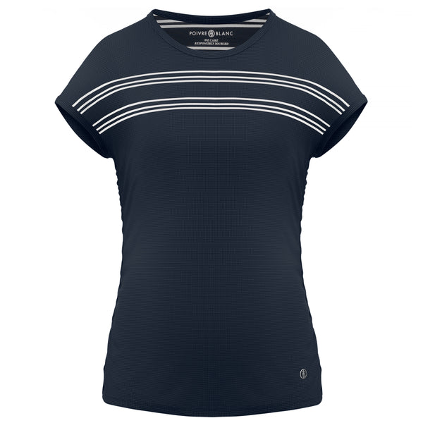 poivre blanc Women's Eco-Active Light capped sleeve T-shirt 2101 in Oxford Blue – Poivre Blanc - UK