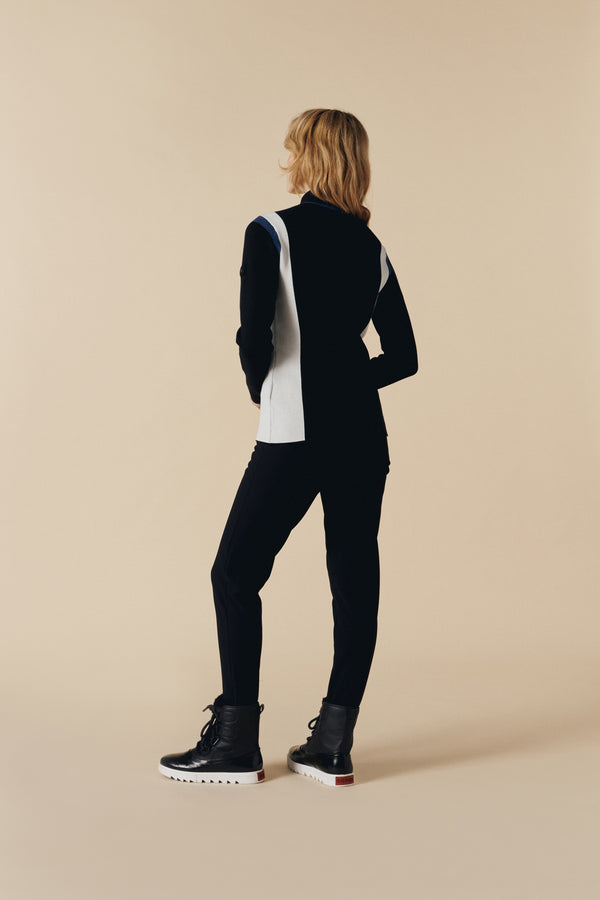 Poivre Blanc Women's Knit Jacket In Black/Blue/White 3501 – Poivre Blanc - UK