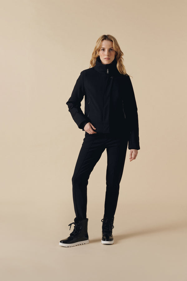 Poivre Blanc Women's Soft Shell Ski Jacket In Black 1101 Slim Fit – Poivre Blanc - UK