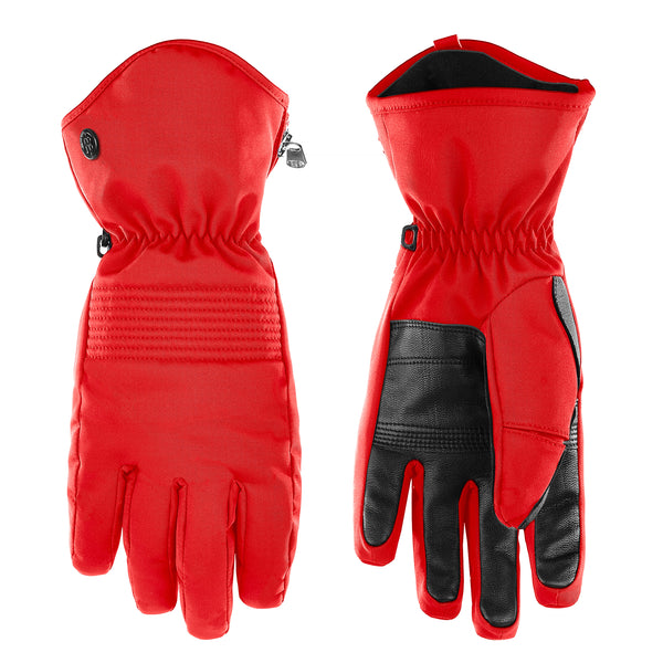 poivre blanc Women's Stretch Ski Gloves 0870 in Scarlet Red – Poivre Blanc - UK