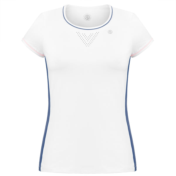 poivre blanc Women's Tennis / Padel Short Sleeved T-Shirt in White Deep Blue 4803 – Poivre Blanc - UK poivre blanc Women's Tennis / Padel Short Sleeved T-Shirt in White Deep Blue 4803 – Poivre Blanc - UK