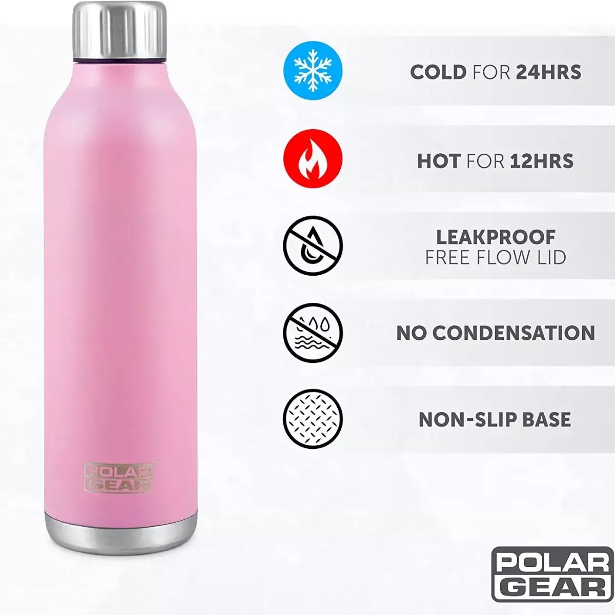 Polar Gear Beautiful Pink Water Bottle Made From Stainless Steel