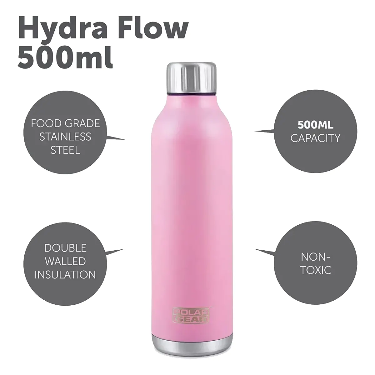 Polar Gear Beautiful Pink Water Bottle Made From Stainless Steel