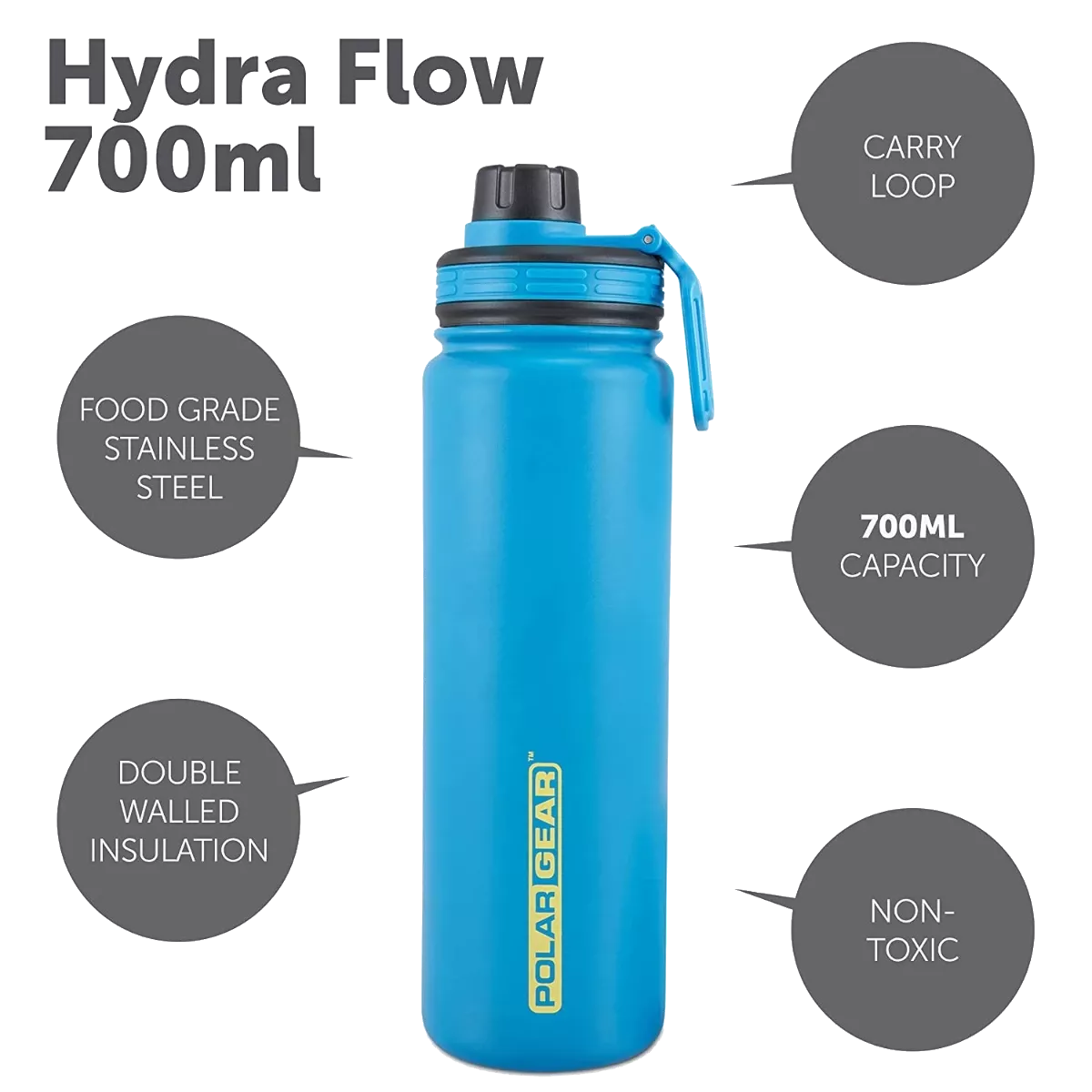 Polar Gear Best Metal Water Bottle - Stainless Steel Double Wall