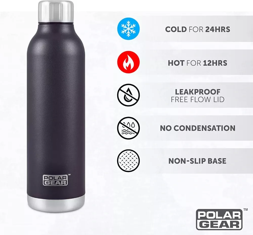 Polar Gear Best Stainless Steel Water Bottle- Many Colours Available BPA-free