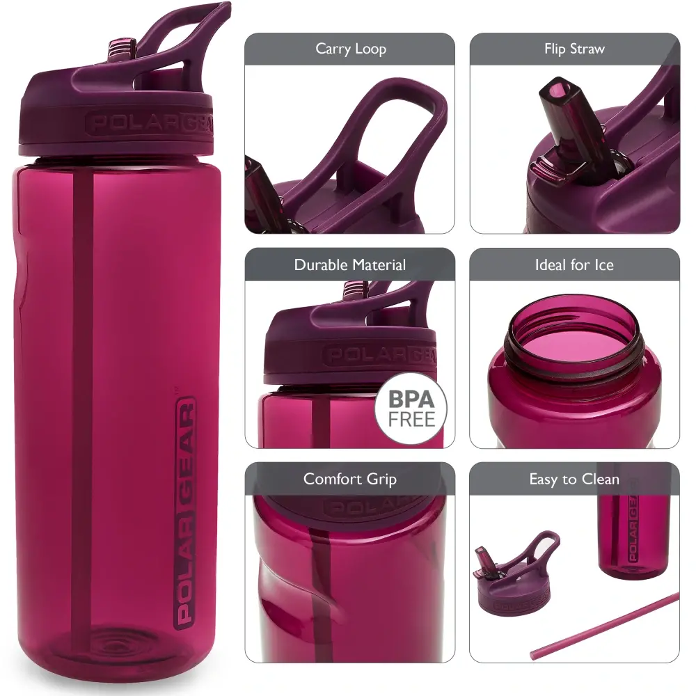 Polar Gear Gym Water Bottle - Grape 650ml
