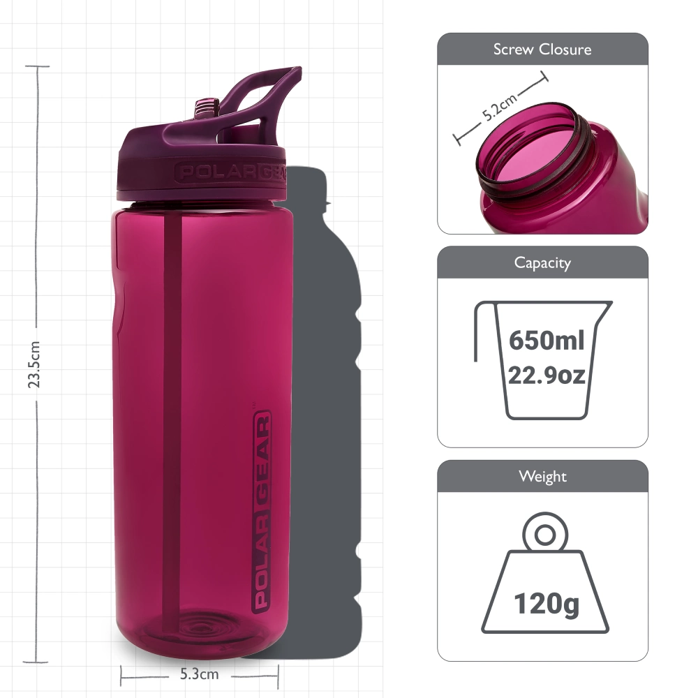 Polar Gear Gym Water Bottle - Grape 650ml