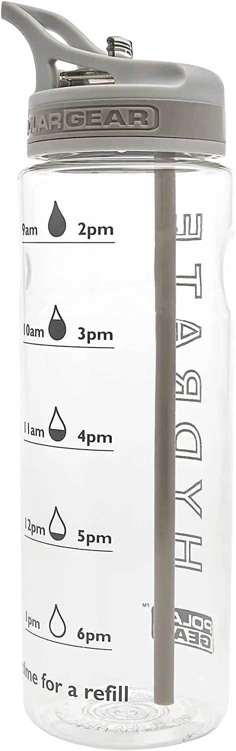 polar Gear Motivational Water Bottle - Grey 750ml