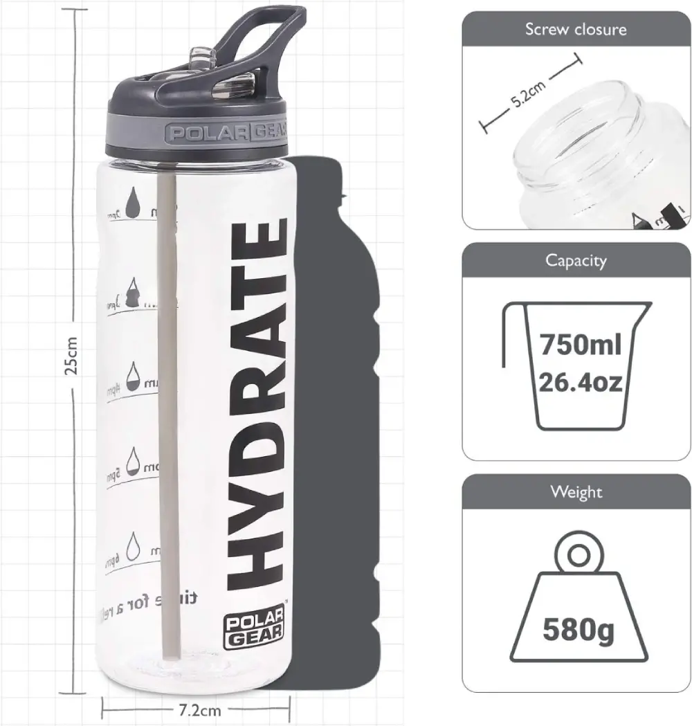 Polar Gear Reusable Water Bottle - Black 750ml