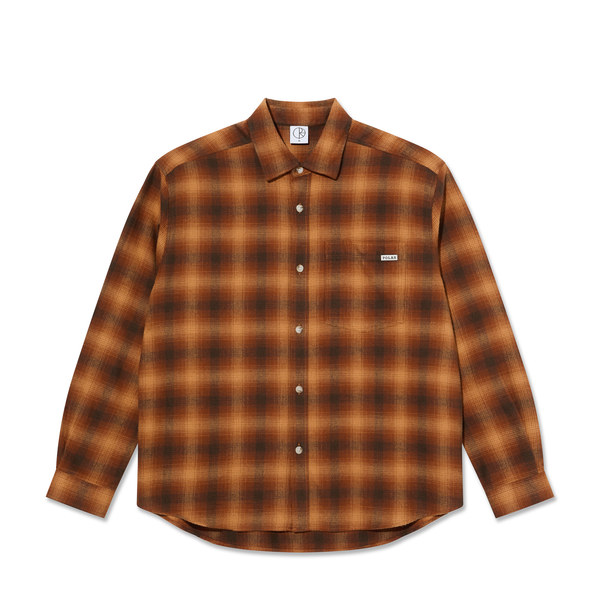 polar skate co. Mitchell LS Shirt | Shadow Check - Caramel