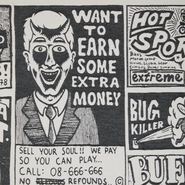 Polar Skate Co. Picnic Blanket | Newspaper - White / Black