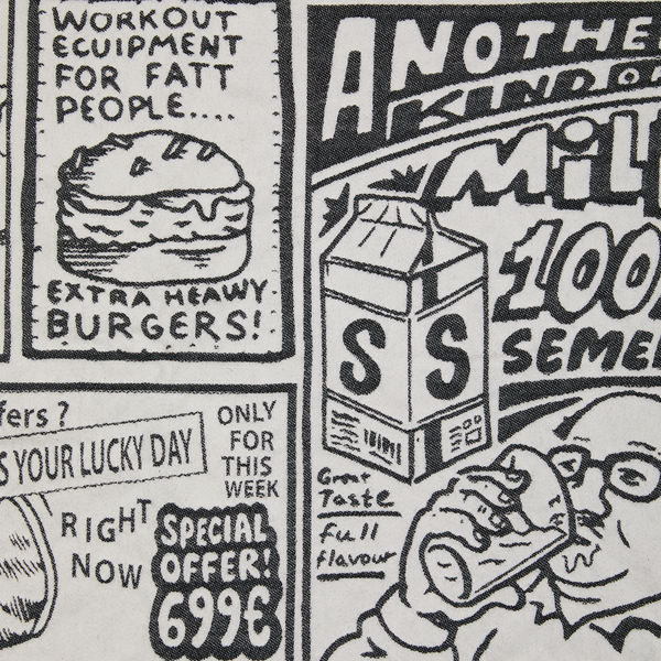 Polar Skate Co. Picnic Blanket | Newspaper - White / Black