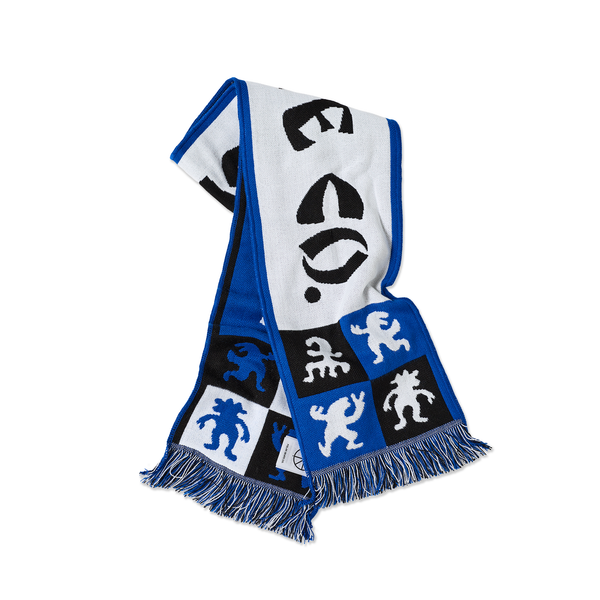 polar skate co. Football Scarf | Checkers - Blue