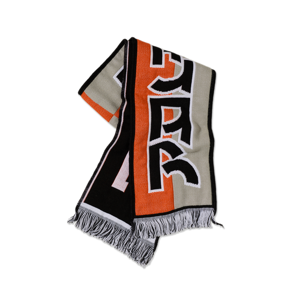 polar skate co. Football Scarf | Squares - Orange/Grey
