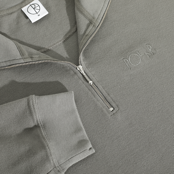 Polar Skate Co. Half Zip LS Shirt | Pique - Grey
