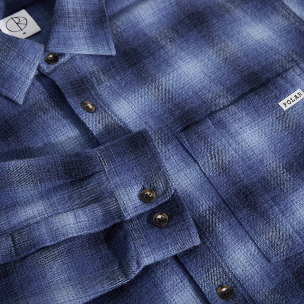 Polar Skate Co. Mitchell LS Shirt | Shadow Check - Blue