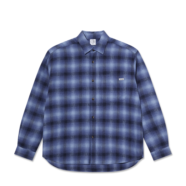 polar skate co. Mitchell LS Shirt | Shadow Check - Blue