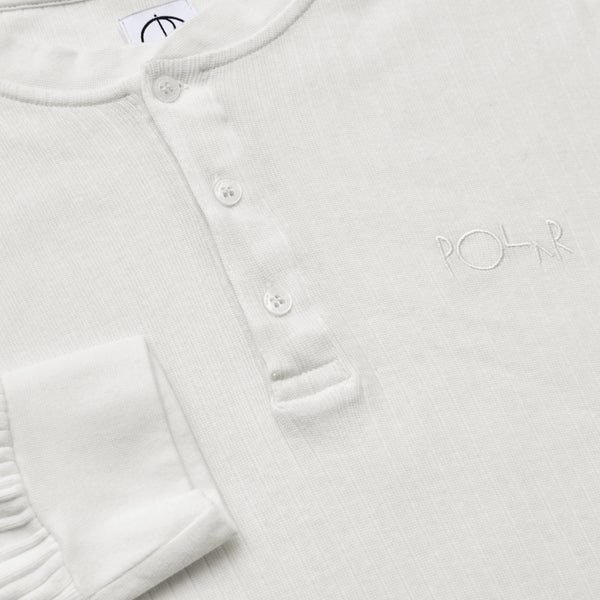 Polar Skate Co. Rib Henley LS Shirt - Cloud White