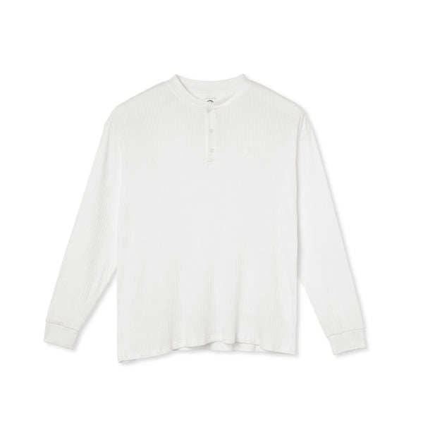 polar skate co. Rib Henley LS Shirt - Cloud White