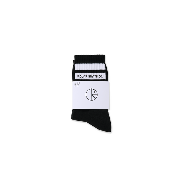 Polar Skate Co. Rib Socks | Fat Stripe - Black