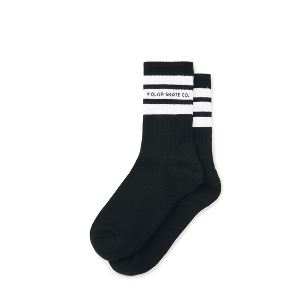 polar skate co. Rib Socks | Fat Stripe - Black