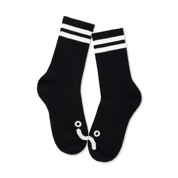 Polar Skate Co. Rib Socks | Happy Sad - Black