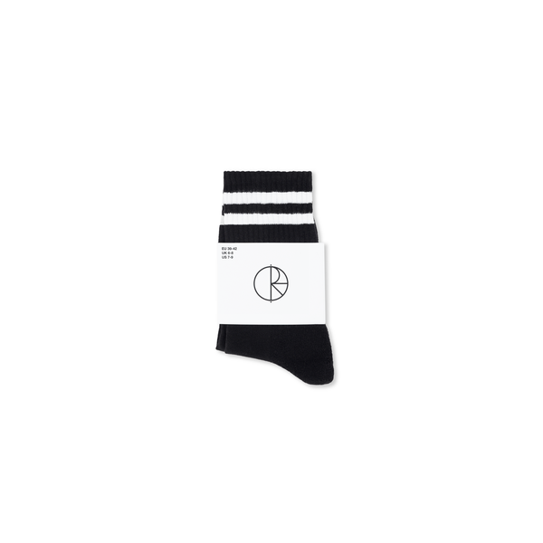 Polar Skate Co. Rib Socks | Happy Sad - Black