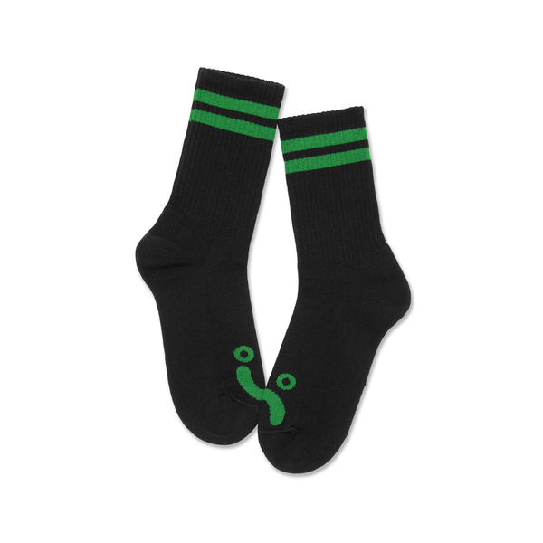 Polar Skate Co. Rib Socks | Happy - Sad Black / Green