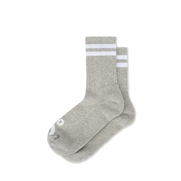 polar skate co. Rib Socks | Happy Sad - Heather Grey