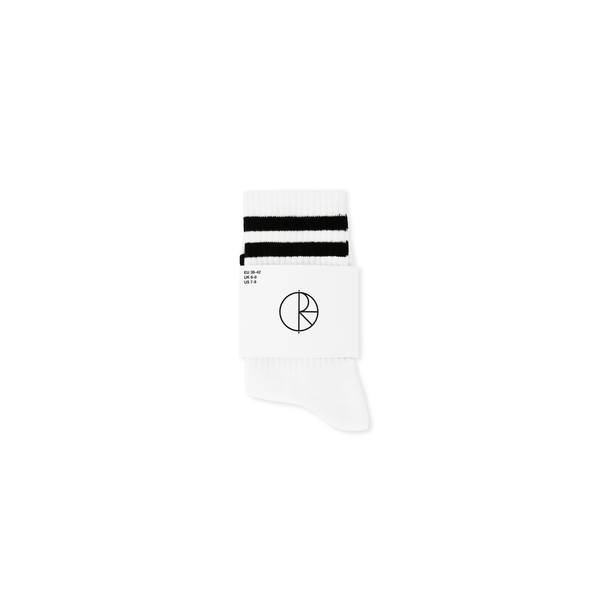 Polar Skate Co. Rib Socks | Happy Sad - White