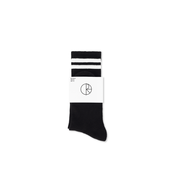 Polar Skate Co. Rib Socks | Long | Happy Sad - Black