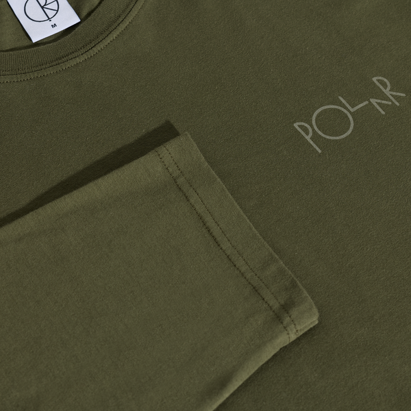 Polar Skate Co. Steve Tee LS | Stroke Logo - Army Green