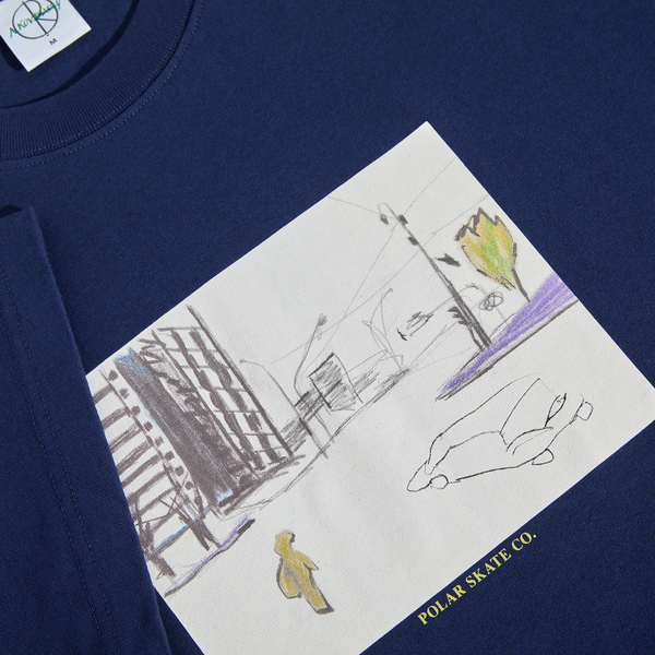 Polar Skate Co. Tee | Downtown - Dark Blue