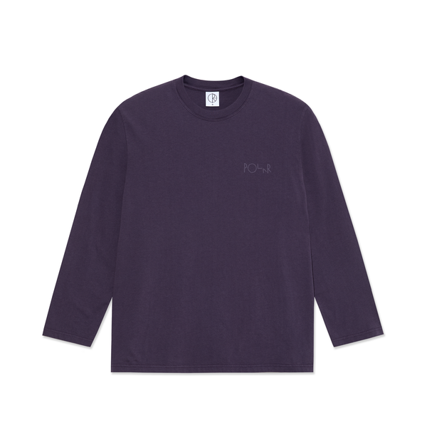 polar skate co. Steve LS Tee | Stroke Logo - Dark Violet