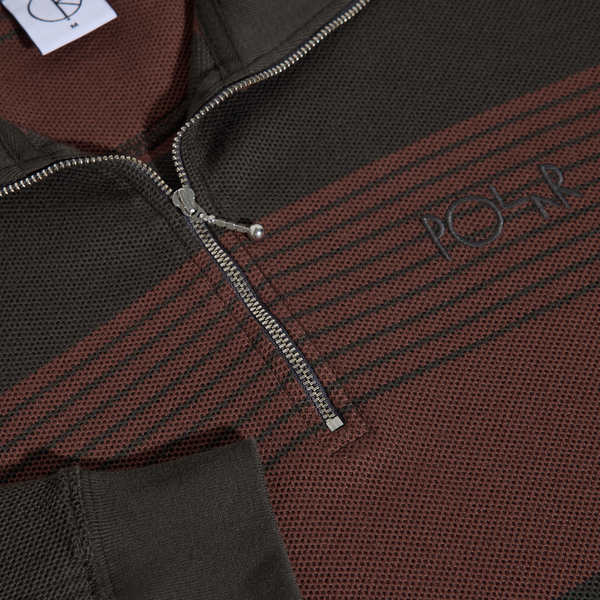 Polar Skate Co. Surf Half Zip LS Shirt - Dirty Black/Brownstone