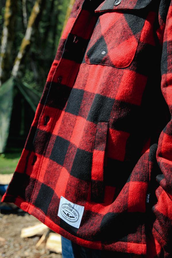 Poler Stuff INSULATED WOOL OVERSHIRT JACKET RED