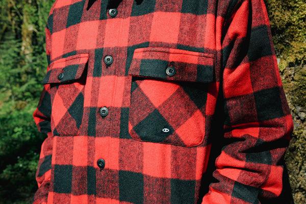 Poler Stuff INSULATED WOOL OVERSHIRT JACKET RED