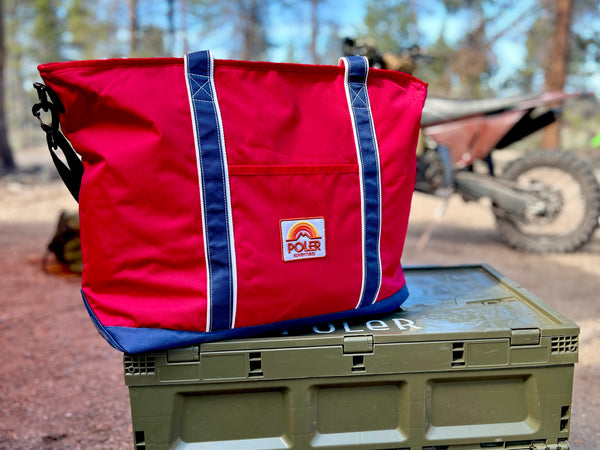 Poler Stuff LARGE TRANSPORT TOTE RED & NAVY
