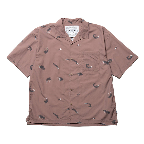poler stuff SHIRRING NYLON SHIRT BROWN