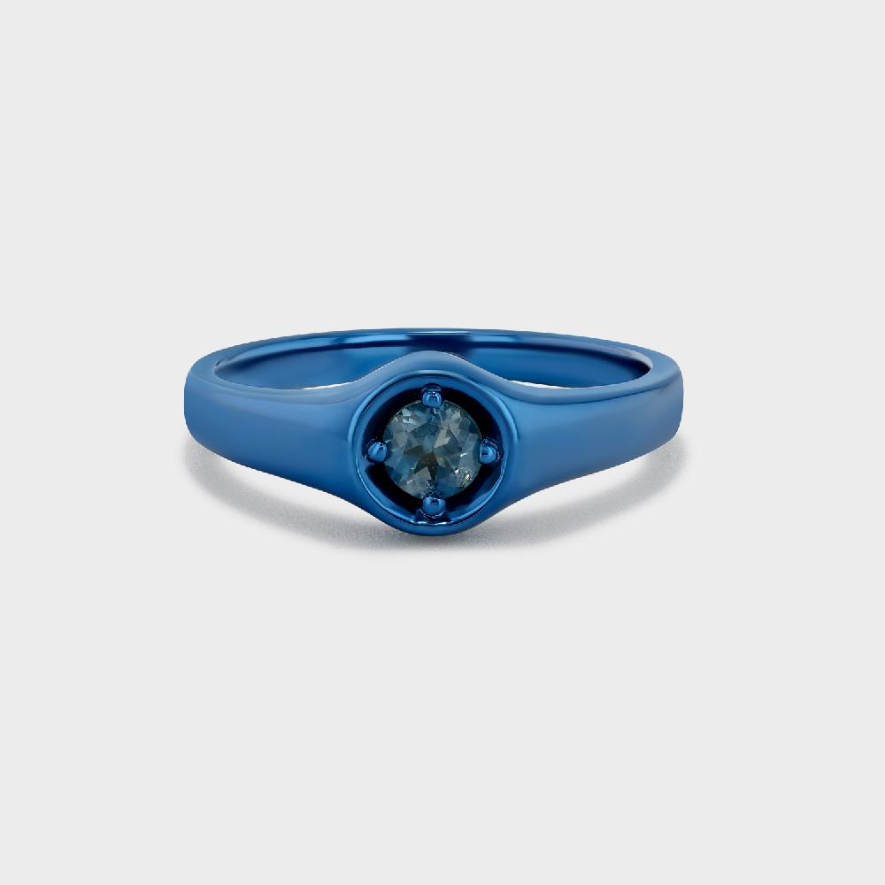 polite worldwide Ascending Solitaire Blue Sapphire Ring