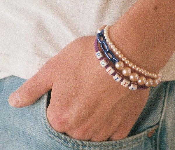 Polite Worldwide Pop Link Pearl Bracelet