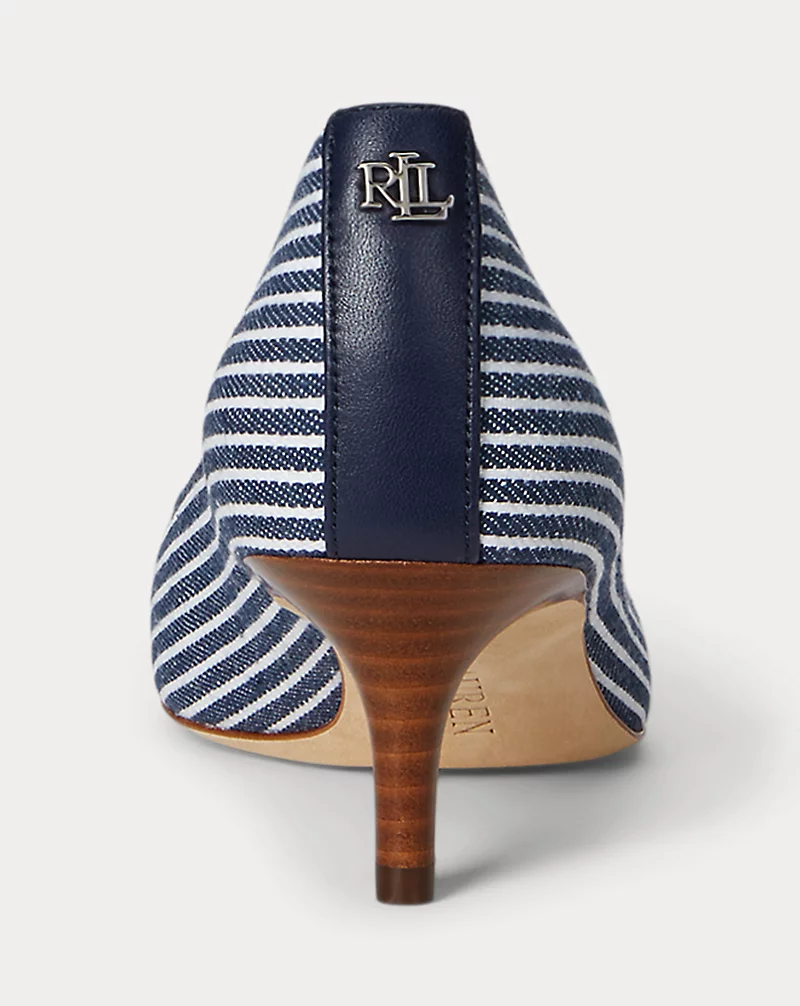 Polo Golf Ralph Lauren Adrienne Striped Canvas Pump