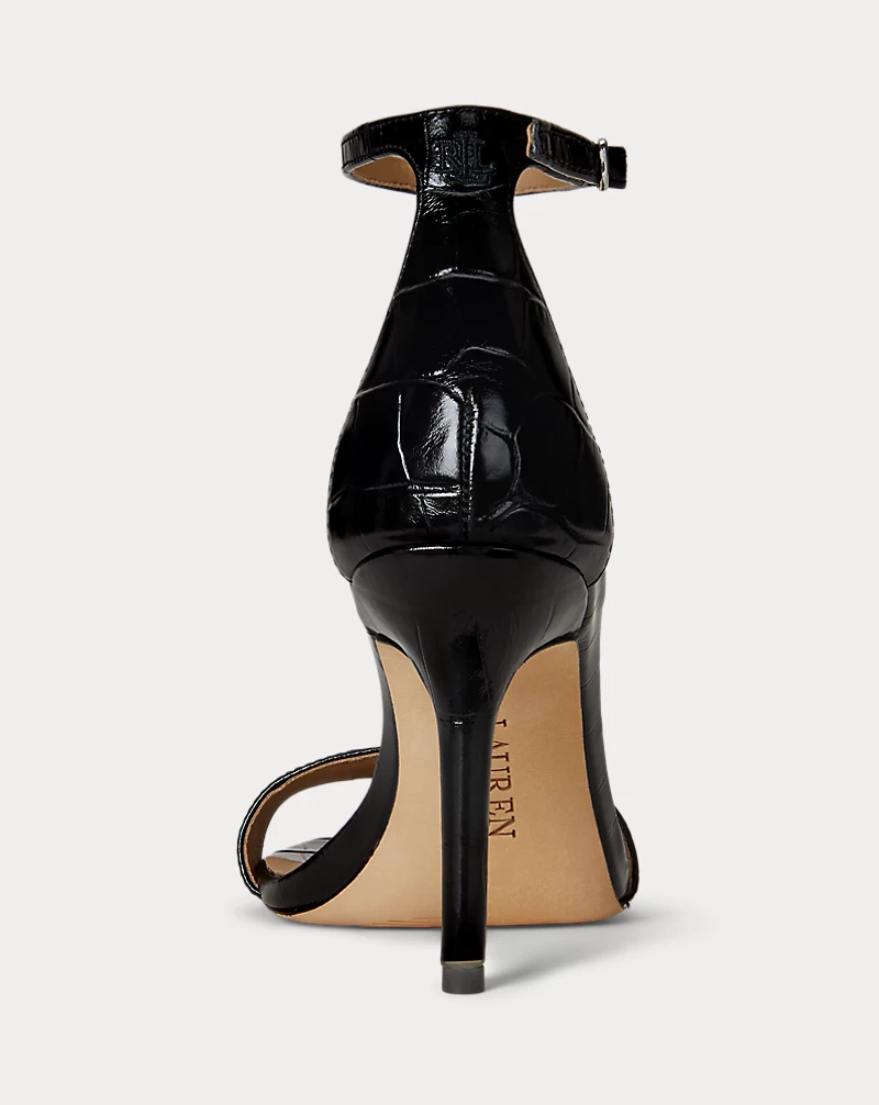 Polo Golf Ralph Lauren Allie Crocodile-Embossed Leather Sandal