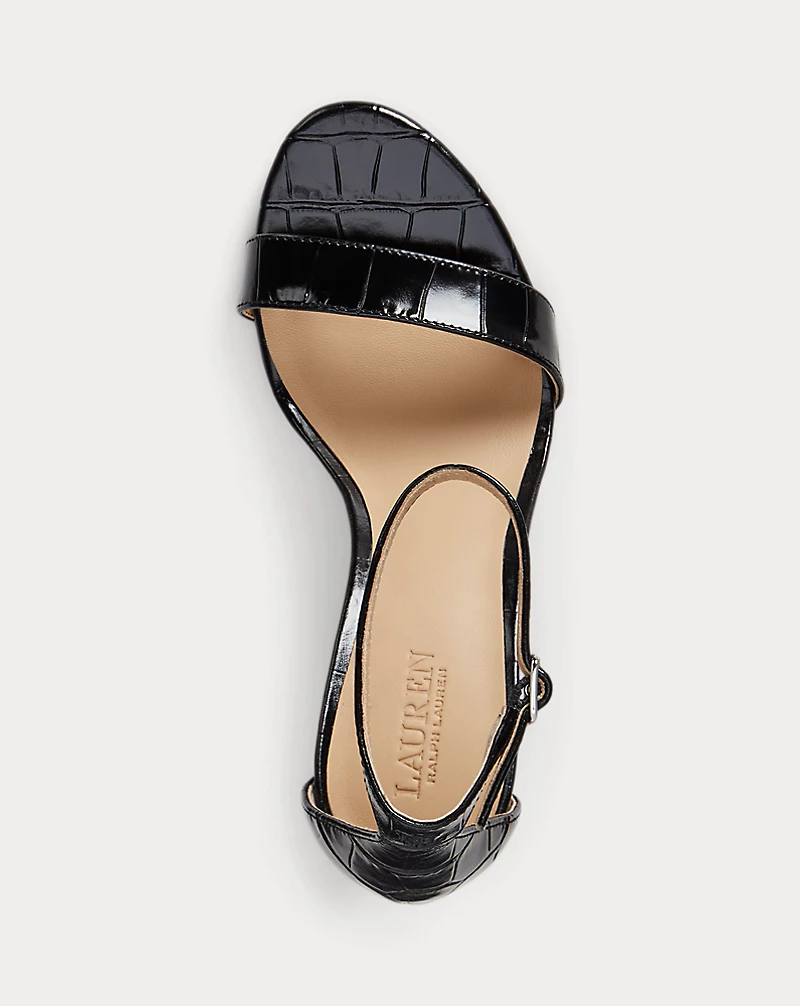 Polo Golf Ralph Lauren Allie Crocodile-Embossed Leather Sandal
