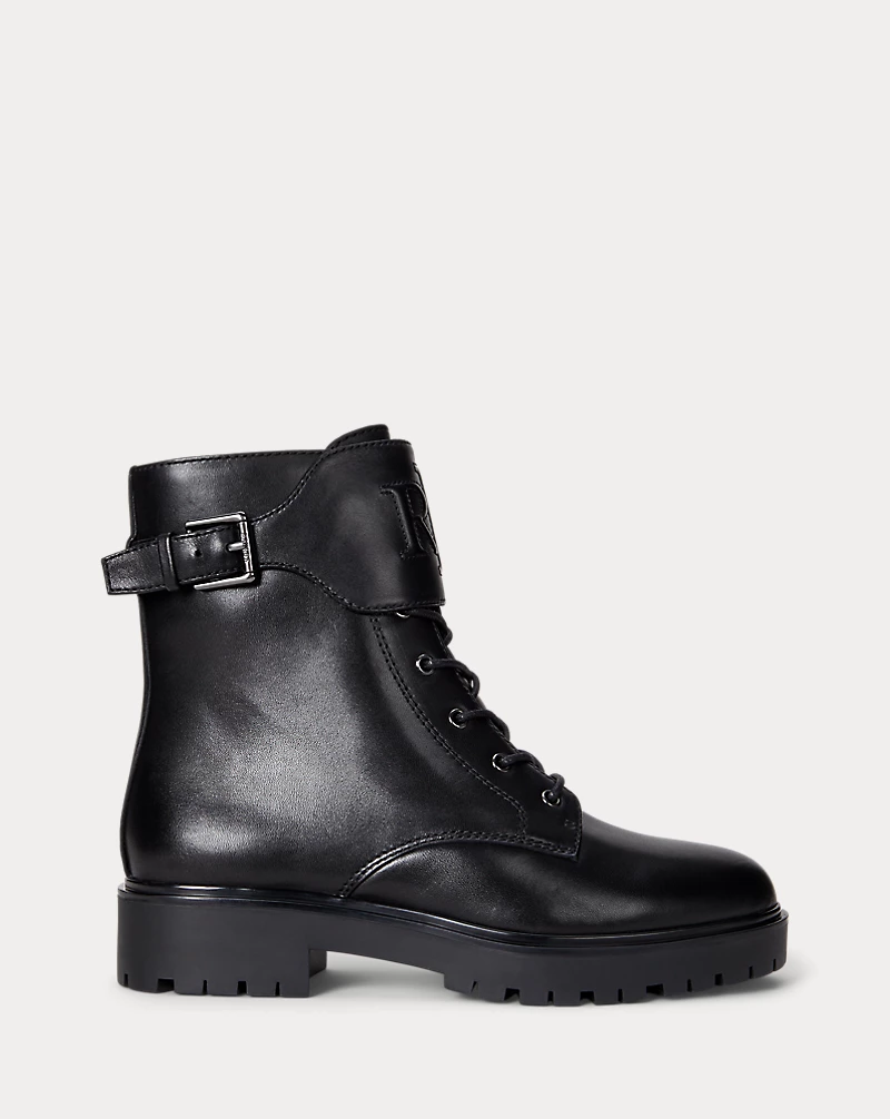 polo golf ralph lauren Allyson Burnished Leather Lace-Up Bootie