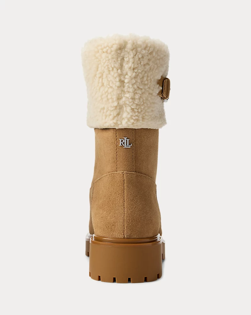 Polo Golf Ralph Lauren Allyson Shearling & Suede Lace-Up Bootie